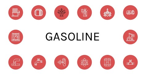 gasoline simple icons set