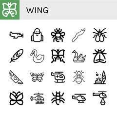 wing icon set
