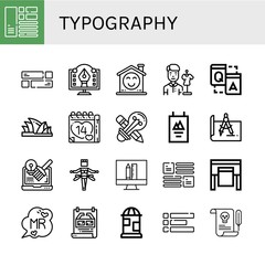 Set of typography icons