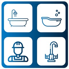 Set of bathtub icons