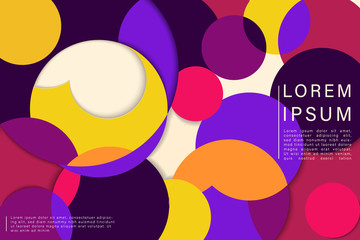 Vector illustration white paper (blank space for your content) on Abstract 3D Geometric, Polygonal, Triangle pattern shape and multicolored,blue, purple, yellow and green background