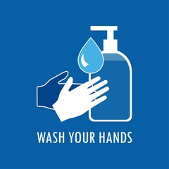 Wash your hand with sanitizer to avoid germs and virus and maintain hygiene. Stock Vector illustration