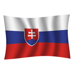 Slovakia flag background with cloth texture. Slovakia Flag vector illustration eps10. - Vector