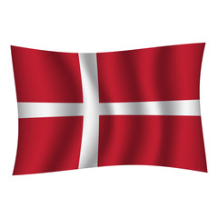 Denmark flag background with cloth texture. Denmark Flag vector illustration eps10. - Vector