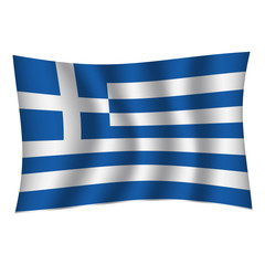 Greece flag background with cloth texture. Greece Flag vector illustration eps10. - Vector