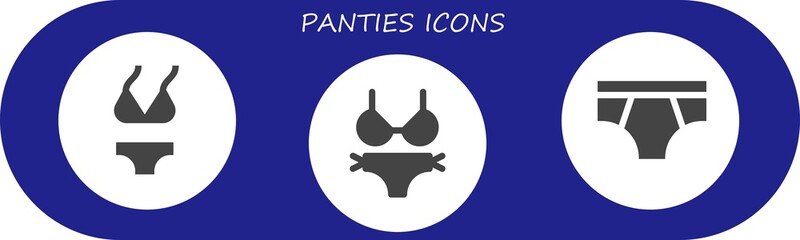 panties icon set