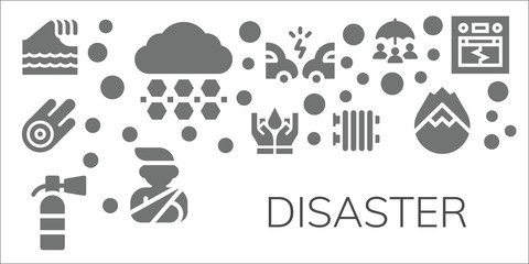 Modern Simple Set of disaster Vector filled Icons