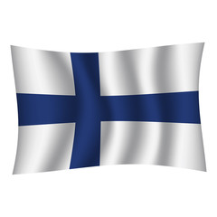 Naklejka premium Finland flag background with cloth texture. Finland Flag vector illustration eps10. - Vector