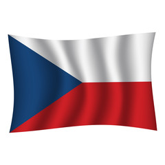 Czech Republic flag background with cloth texture. Czech Republic Flag vector illustration eps10. - Vector