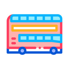 double decker sightseeing bus icon vector. double decker sightseeing bus sign. color symbol illustration