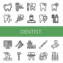 dentist simple icons set