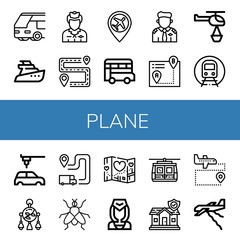 plane icon set