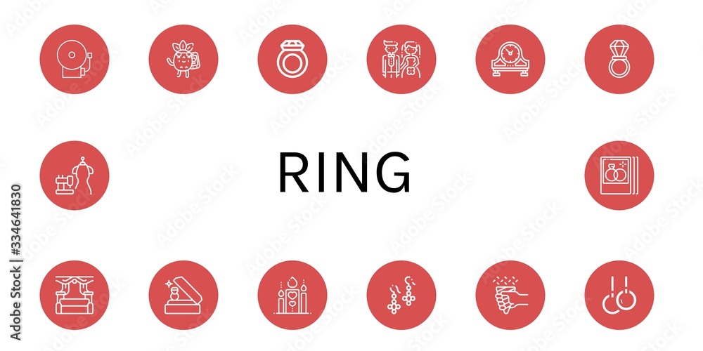 Sticker set of ring icons