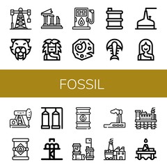 fossil simple icons set