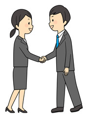 illustration of buisness manner in office