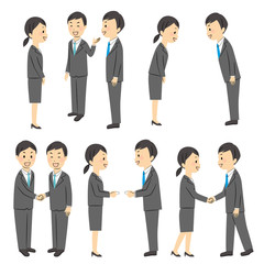 illustration of buisness manner in office