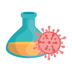 particle covid 19 with tube test vector illustration design