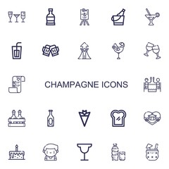 Editable 22 champagne icons for web and mobile