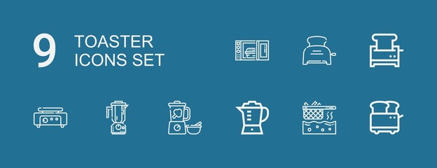 Editable 9 toaster icons for web and mobile