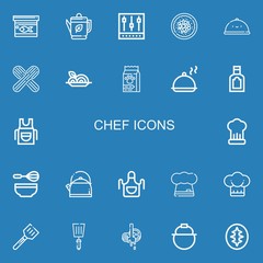 Editable 22 chef icons for web and mobile