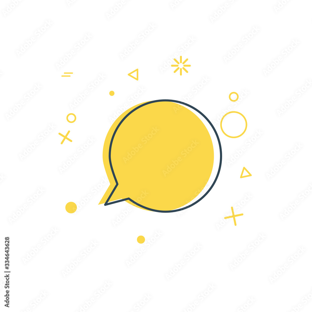 Poster yellow chat bubble linear icon. communication message symbol. stock vector illustration isolated on 
