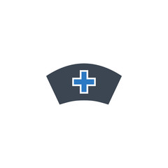 Nurse Hat related vector glyph icon. Isolated on white background. Vector illustration.