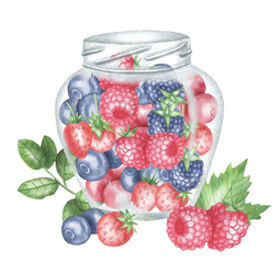 Jar of berries