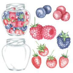 Jars and berries