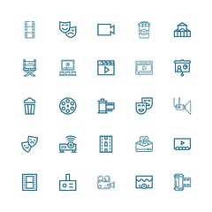 Editable 25 filmstrip icons for web and mobile