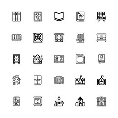 Editable 25 library icons for web and mobile