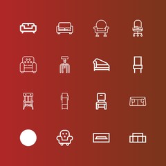 Editable 16 couch icons for web and mobile