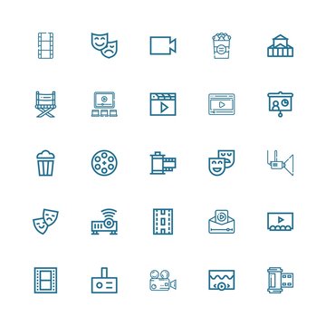 Editable 25 filmstrip icons for web and mobile