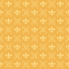 Yellow background geometric pattern. Textile design texture.