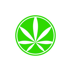 marijuana cannabis in circle icon logo design vector