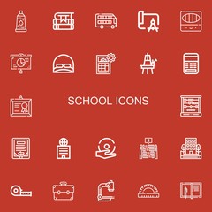 Editable 22 school icons for web and mobile