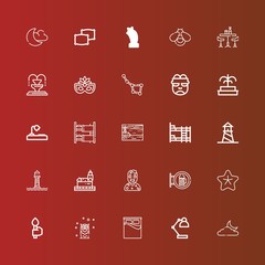 Editable 25 night icons for web and mobile