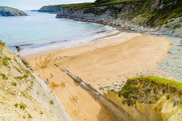 Amazing coast with incredible cliffs near the village of Liencres. Cantabria. Northern coast of...