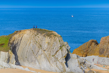 Amazing coast with incredible cliffs near the village of Liencres. Cantabria. Northern coast of...