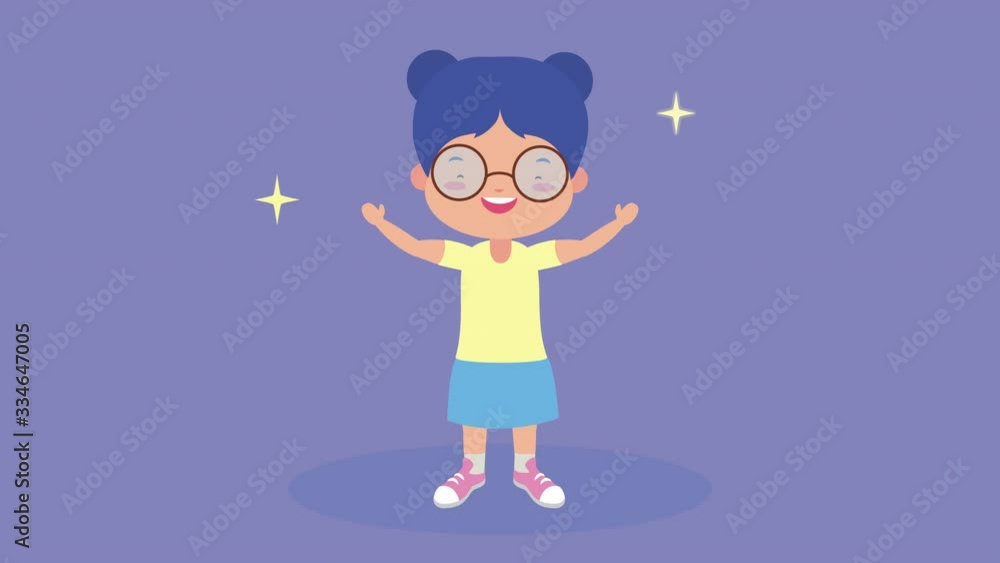 Wall mural little girl kid avatar character