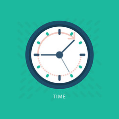 Clock icon in trendy flat style