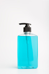 Hand sanitizer bottle,alcohol gel antibacterial protect coronavirus,flu on white background.