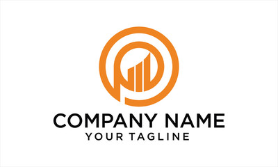 COMBINATION LOGO FROM P AND INVESTMENT LOGO DESIGN CONCEPT