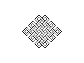 Endless knot, symbolism icon. Vector illustration, flat design.