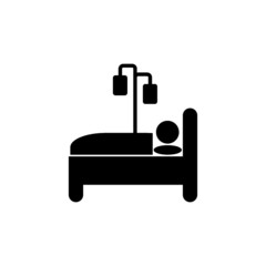Hospital bed icon isolated on white background