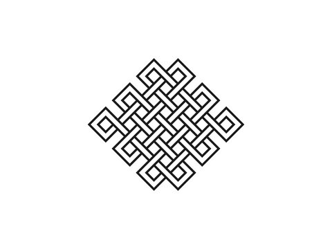 Endless knot, symbolism icon. Vector illustration, flat design.