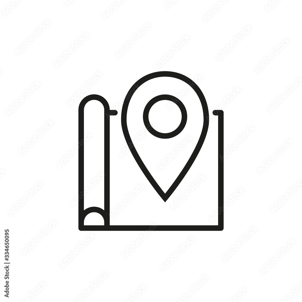 Poster simple map line icon.
