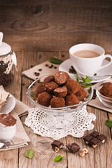Fototapeta na wymiar Chocolate truffles.