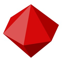Red ruby icon. Isometric of red ruby vector icon for web design isolated on white background