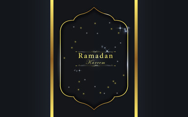 Illustration ramadan kareem with element beautiful and lantern concept in dark background.