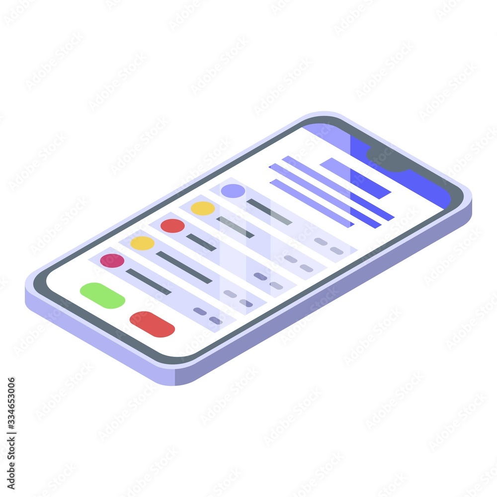 Aufkleber call center smartphone icon. isometric of call center smartphone vector icon for web design isolated